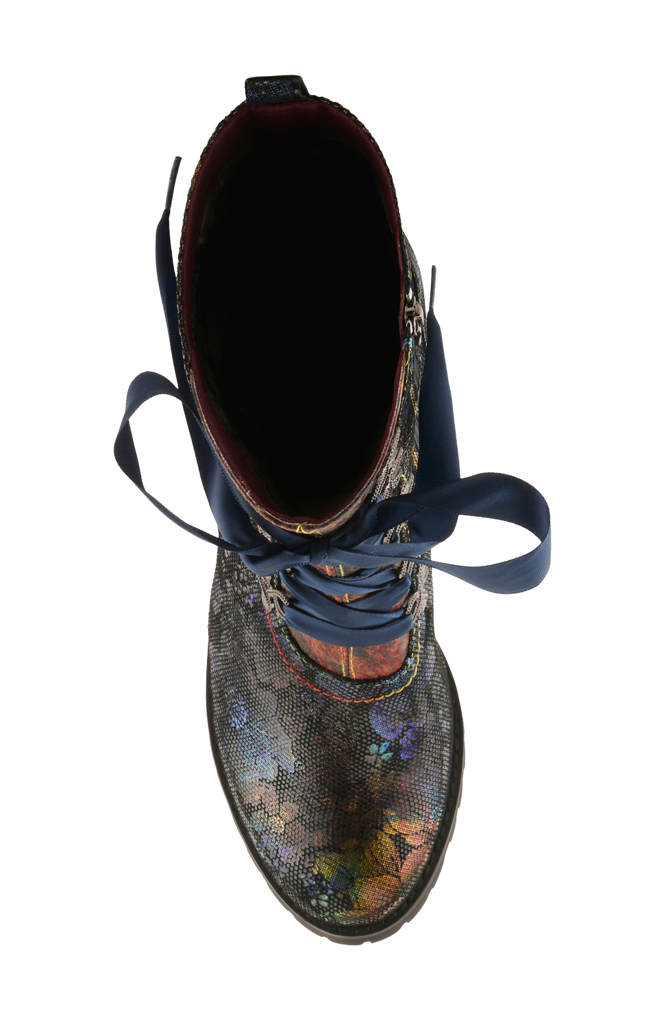 Girlygo Lace Up Boot, Alternate, color, NAVY MULTI