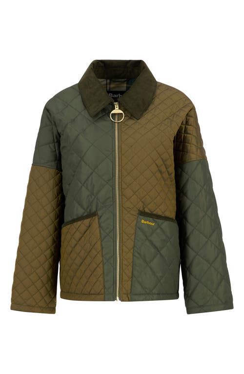 Barbour Danby Patchwork Quilted Jacket In Green
