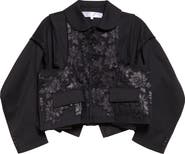 Tao Comme des Garçons Mixed Media Crop Jacket