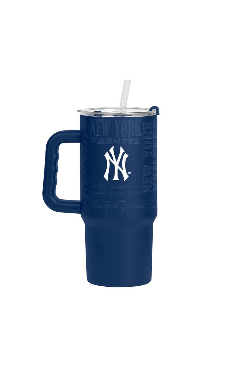LOGO BRANDS New York Yankees 24oz. Replay Powder Coat Tumbler, Main, color, Navy