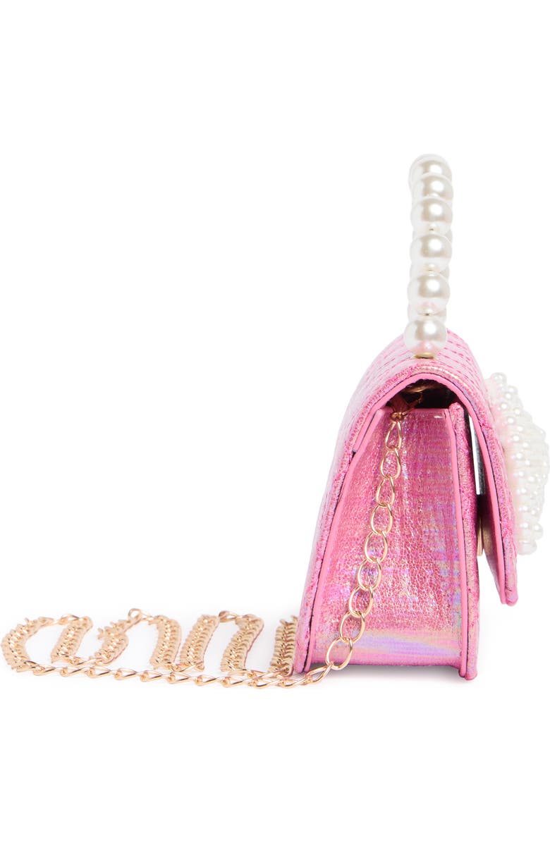 Piper & Jax Kids' Faux Pearl Bow Quilted Handbag, Alternate, color, Pink