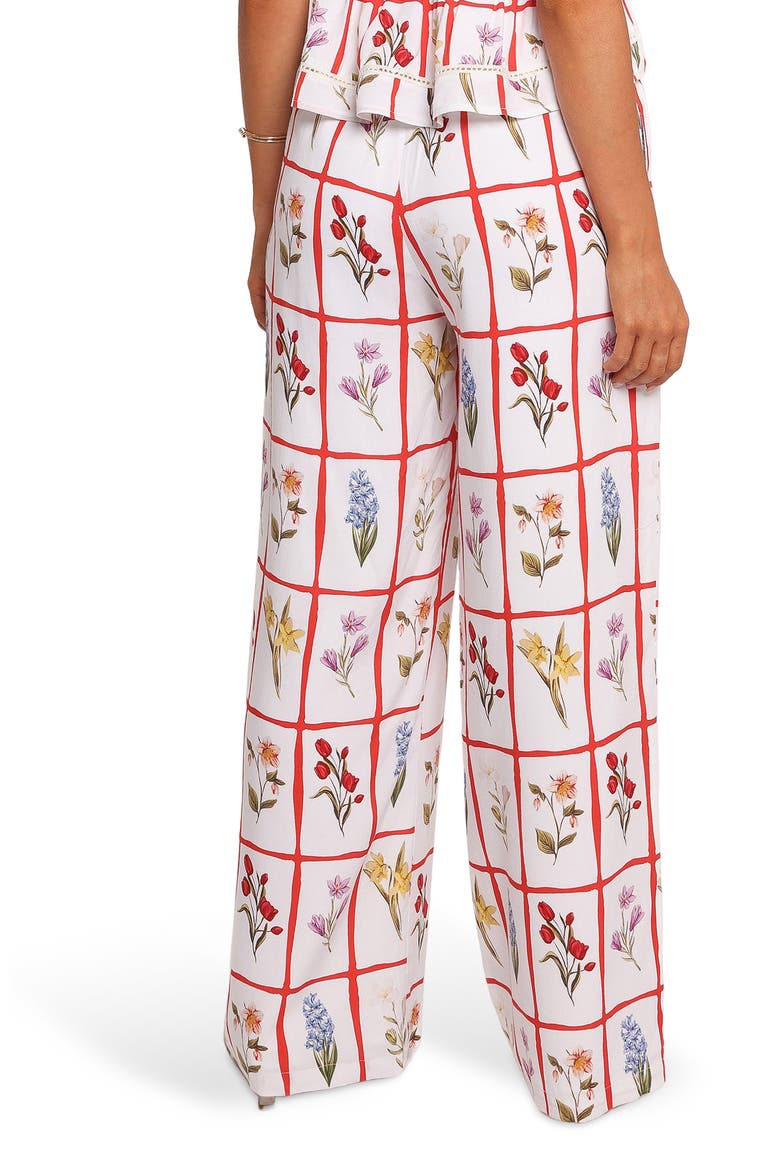 Jovique Floral Strapless Top & Wide Leg Pants Set, Alternate, color, FLORA