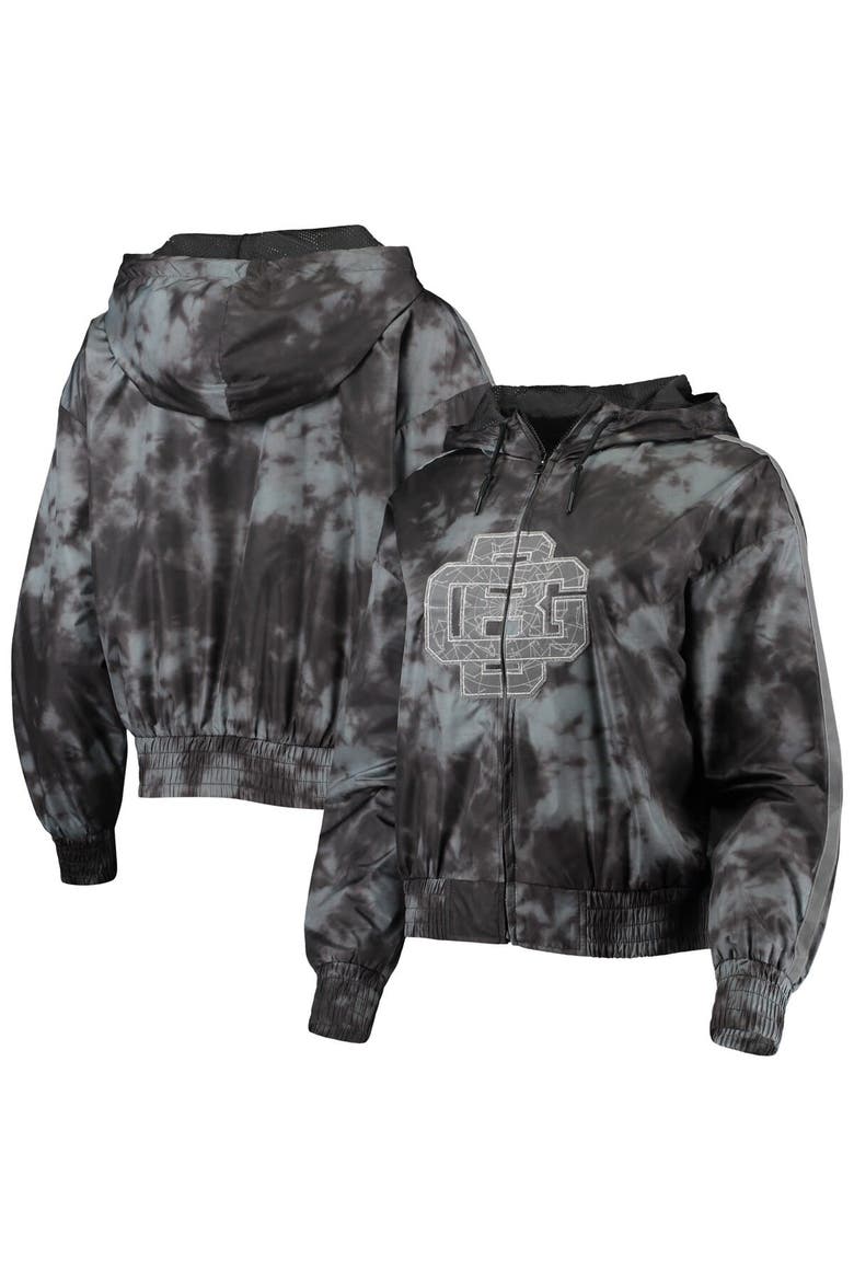 Women's Mitchell & Ness Black Green Bay Packers Galaxy Full-Zip Windbreaker Hoodie Jacket, Main, color, Black