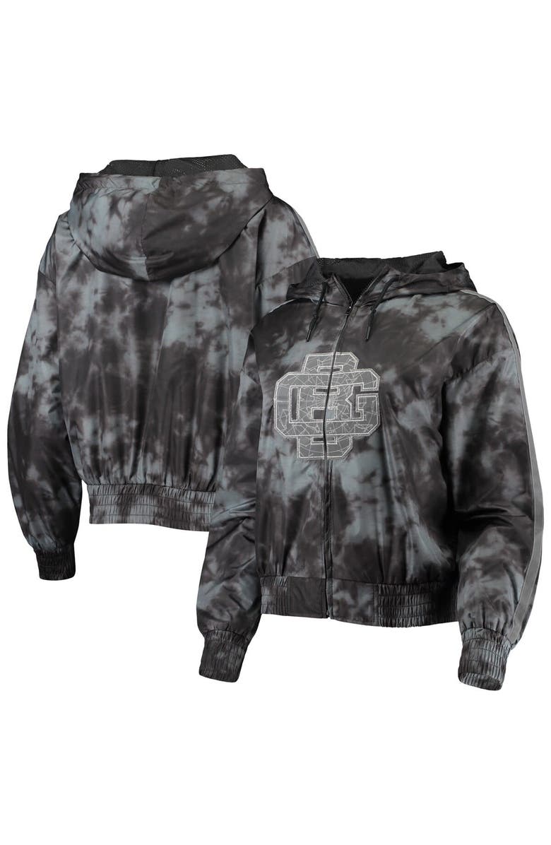 Mitchell & Ness Women's Mitchell & Ness Black Green Bay Packers Galaxy Full-Zip Windbreaker Hoodie Jacket, Main, color, Black