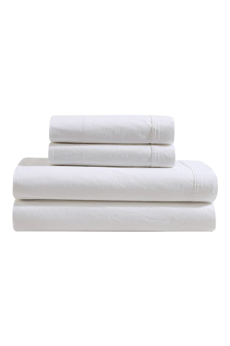 Washed 200 Thread Count Percale Sheet Set, Main, color, WHITE