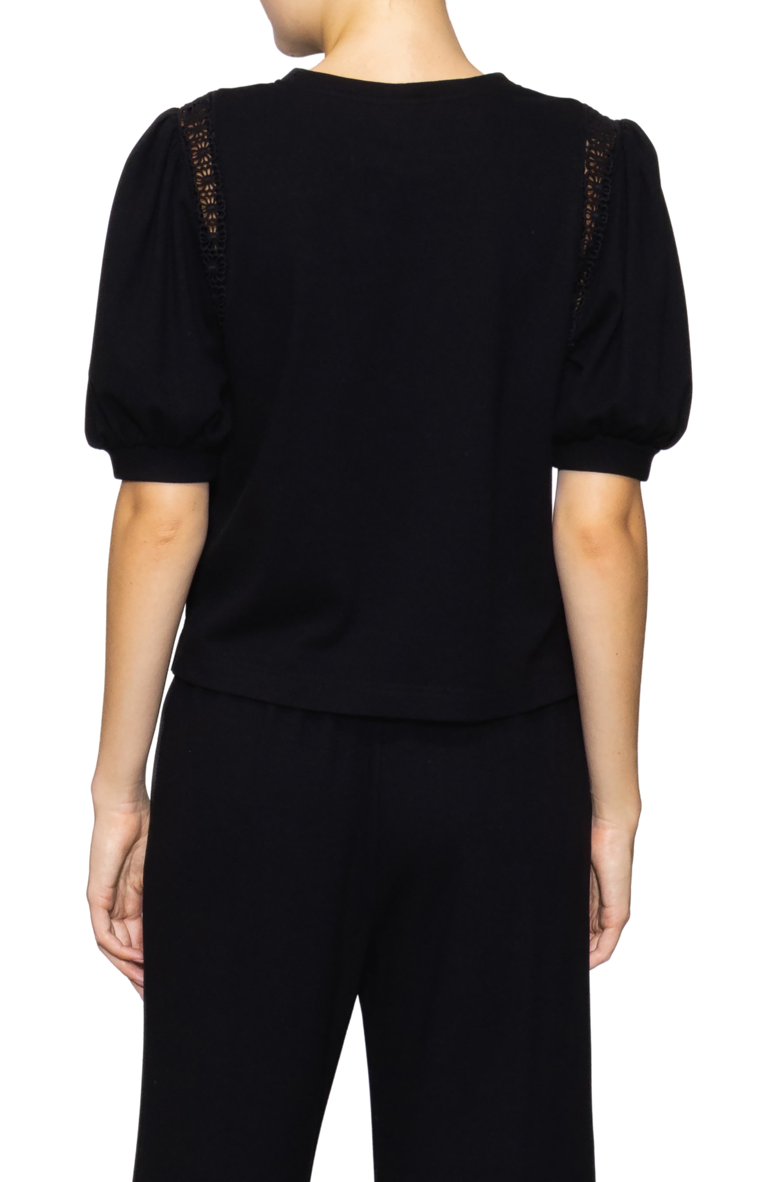 Lace Inset Puff Sleeve Top - image 2