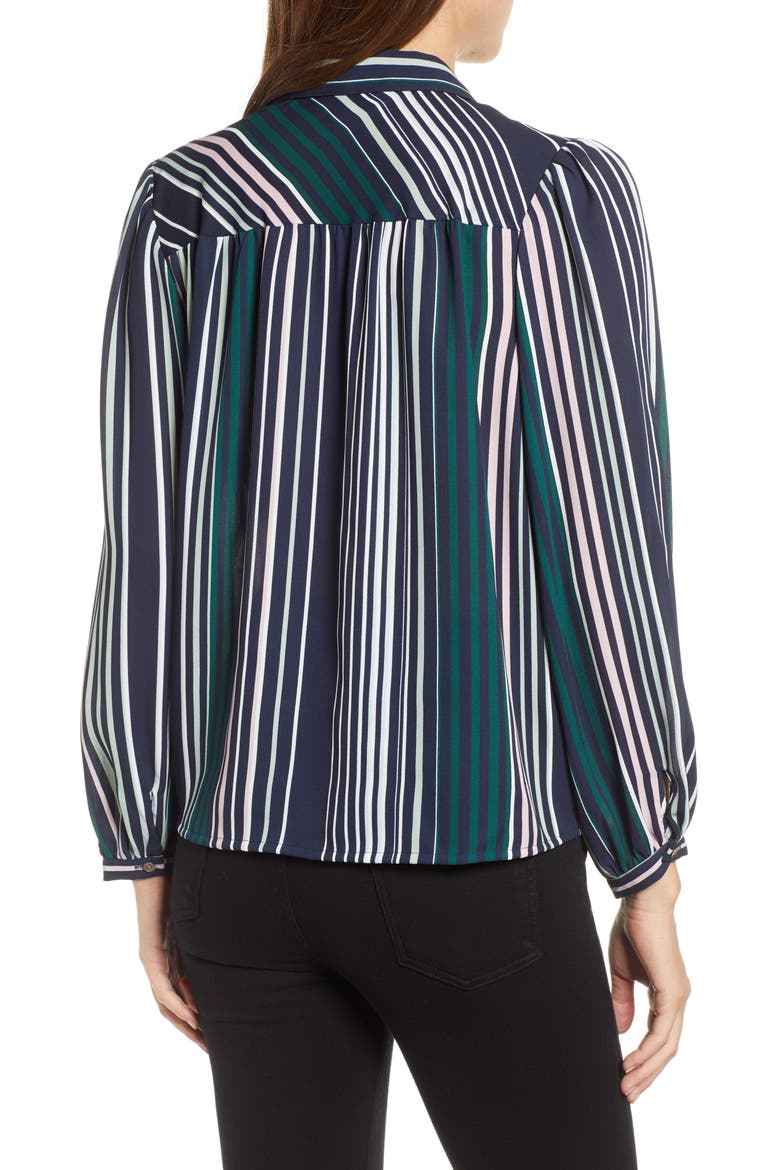 Pavillion Stripe Button Down Shirt, Alternate, color, CAVIAR