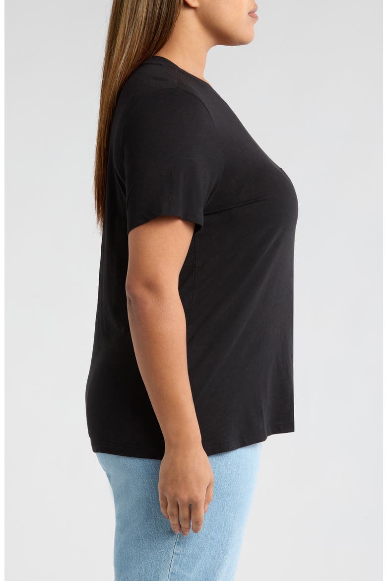 Crewneck Slub Jersey Pocket T-Shirt, Alternate, color, BLACK