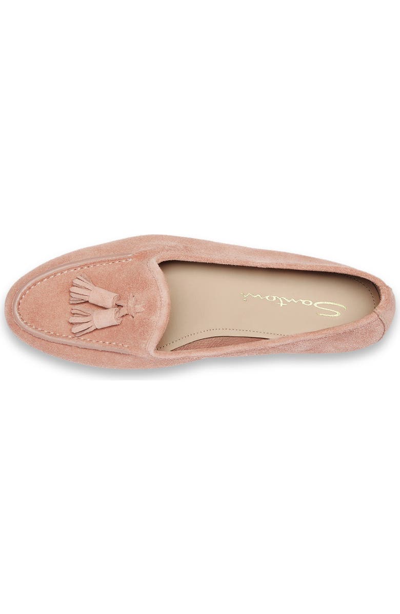 Santoni Women's suede Andrea tassel loafer, Alternate, color, Pink