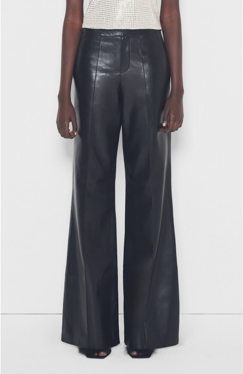 AS by DF Tell Me Lies Recycled Leather Trousers, Main, color, Black