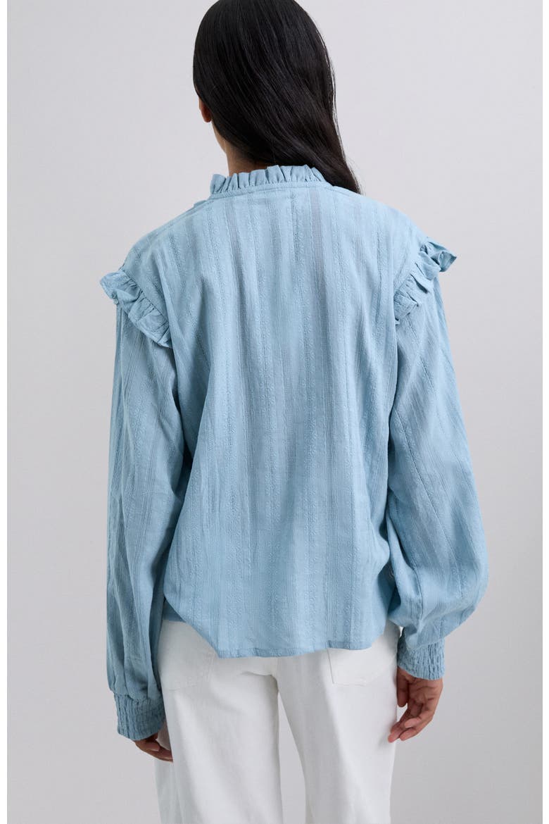 Smockruffle Shirt, Alternate, color, Lightblue