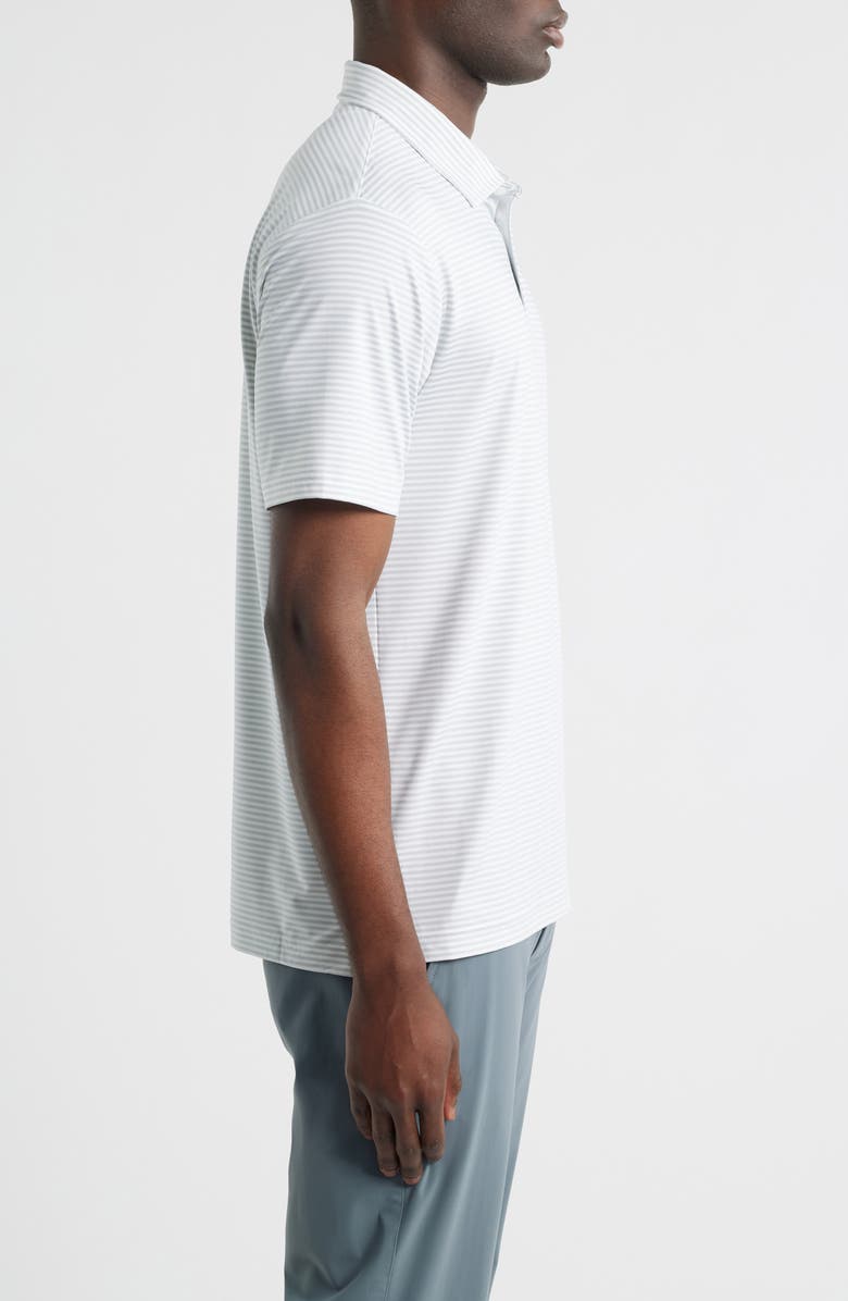 Swannies Smith Stripe Performance Golf Polo, Alternate, color, Glacier White
