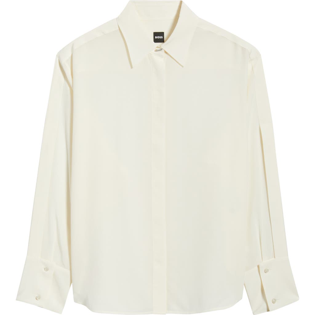 Hugo Boss Boss Binaliati Friday Silk Shirt In White