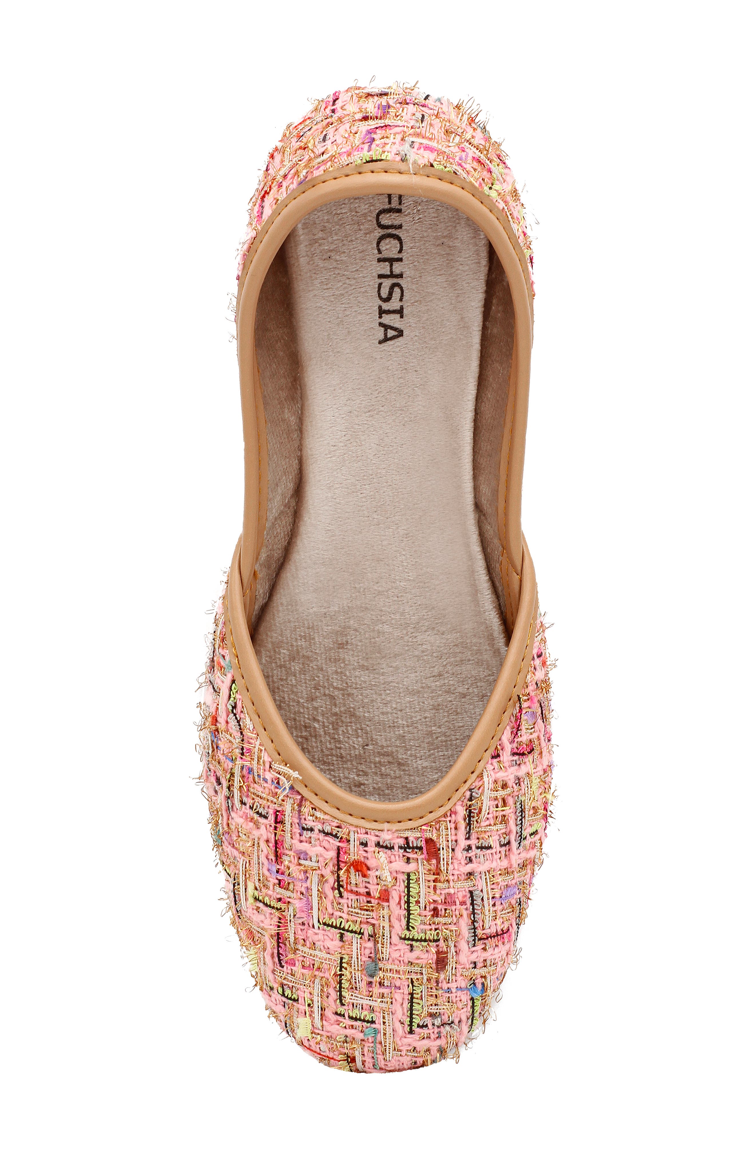 FUCHSIA Tweed Jutti Flat, Alternate, color, 