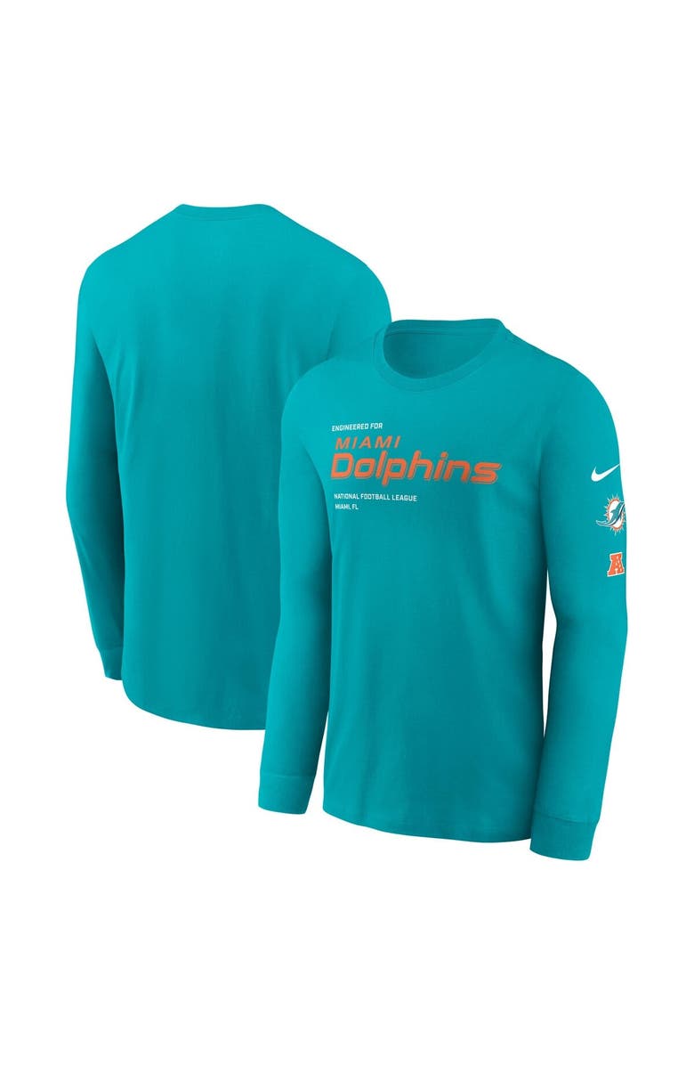 Nike Men's Nike Aqua Miami Dolphins Play to Win Essential Long Sleeve T-Shirt, Main, color, Aqua