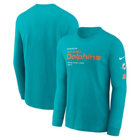 Men's Nike Aqua Miami Dolphins Play to Win Essential Long Sleeve T-Shirt
