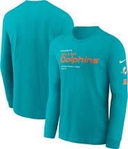 Nike Men's Nike Aqua Miami Dolphins Play to Win Essential Long Sleeve T-Shirt