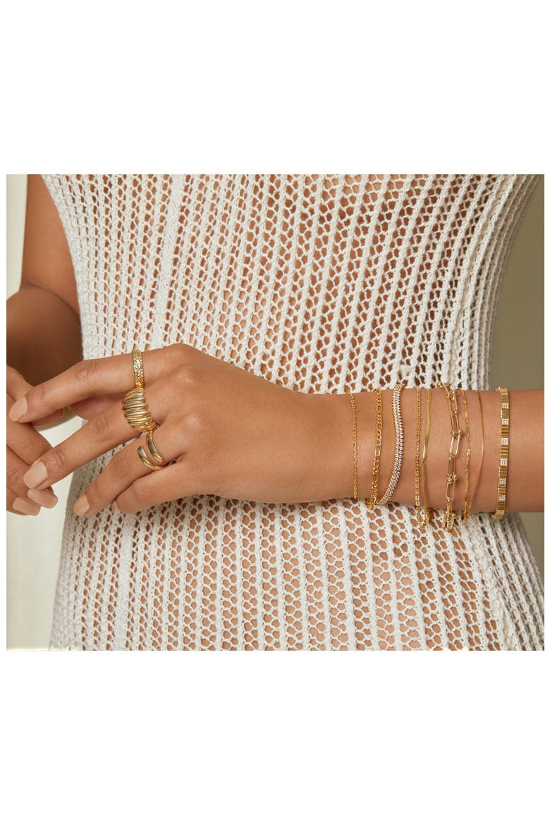 14K Gold Herringbone Chain Bracelet, Alternate, color, YELLOW GOLD