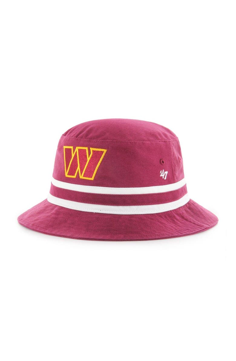 '47 Men's '47 Burgundy Washington Commanders Striped Bucket Hat, Main, color, 