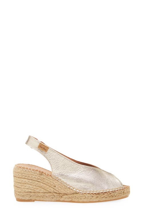 Toni Pons Laila Slingback Peep Toe Platform Wedge Sandal In Platinum