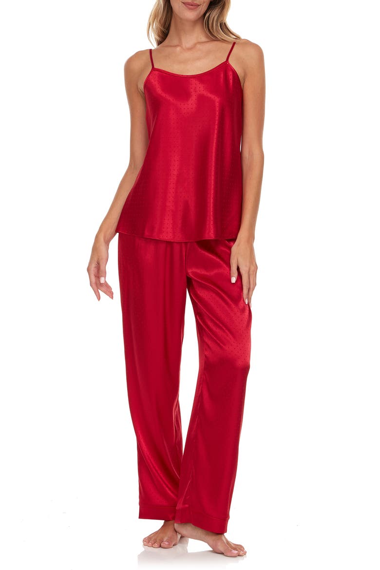 Jami Jacquard Camisole Pajamas, Alternate, color, APPLE