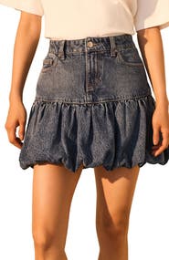 NEXT Puffball Denim Miniskirt
