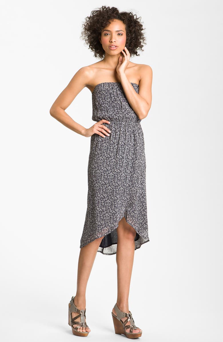 PEACE & PEARLS Strapless Faux Wrap Dress, Main, color,
