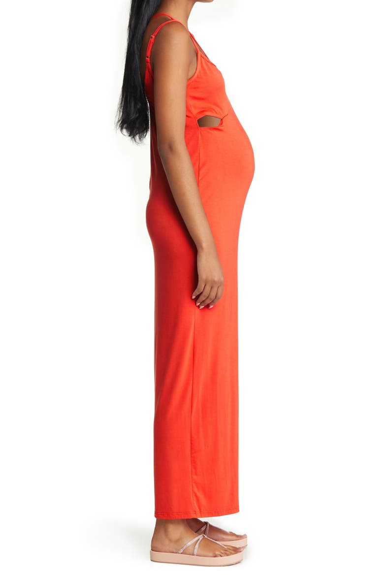 Bella Cutout Maternity Maxi Dress, Alternate, color, ORANGE