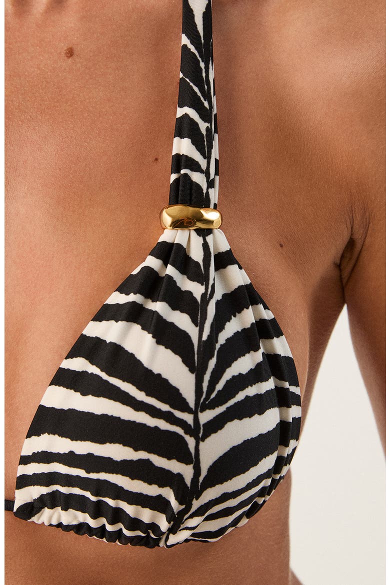 Bia Zebra Print Triangle Bikini Top, Alternate, color, BLACK MULTI