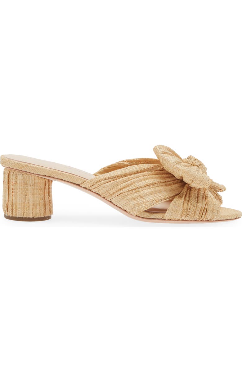 Loeffler Randall Emilia Knot Raffia Slide Sandal, Alternate, color, Natural