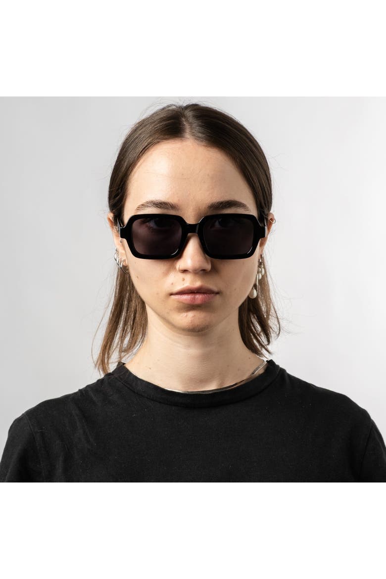 Hollow Sunglasses, Alternate, color, Gloss Black