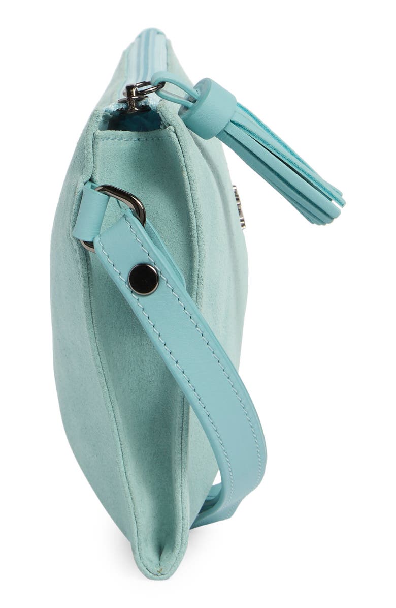 Longchamp Leather Wristlet, Alternate, color, Aqua