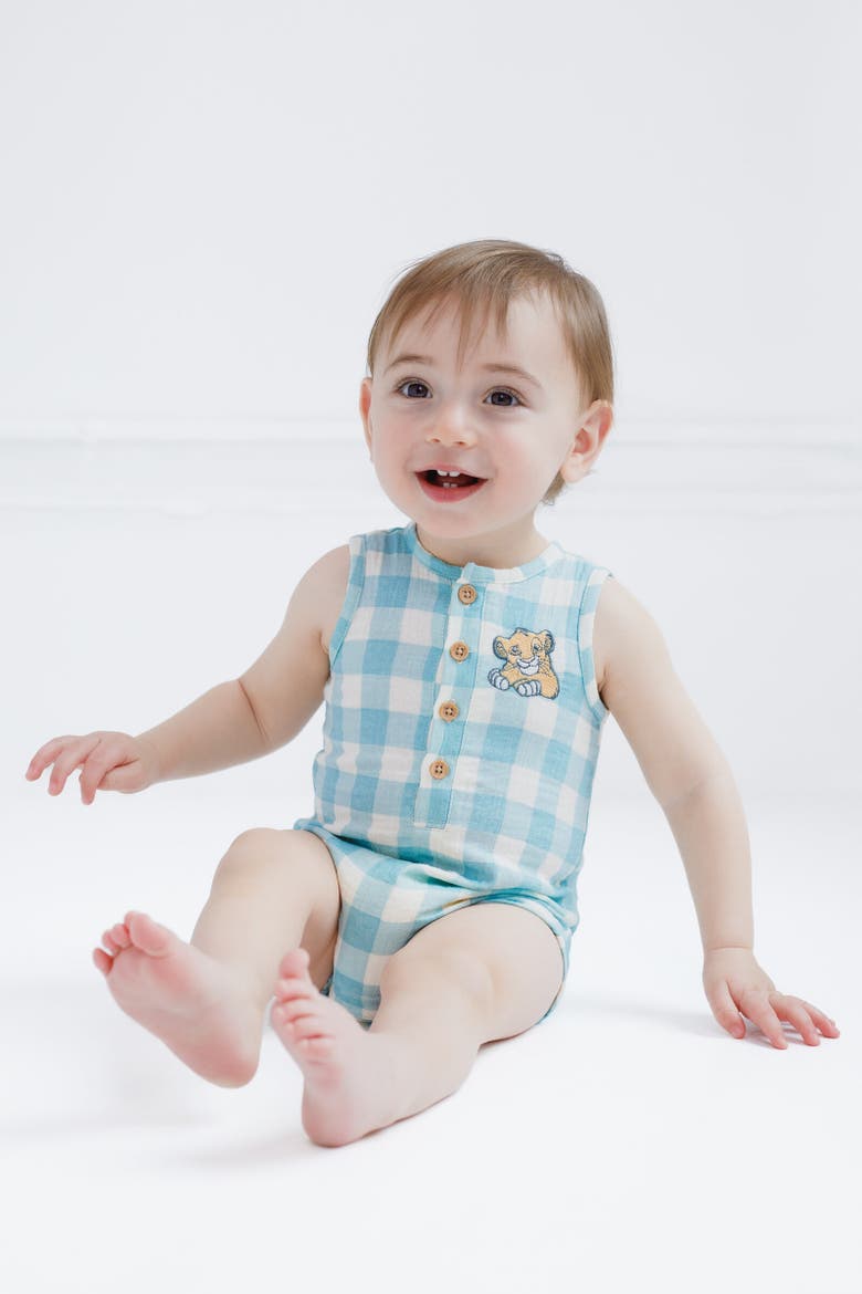 Sleeveless Gauze Romper, Alternate, color, Simba Green Green