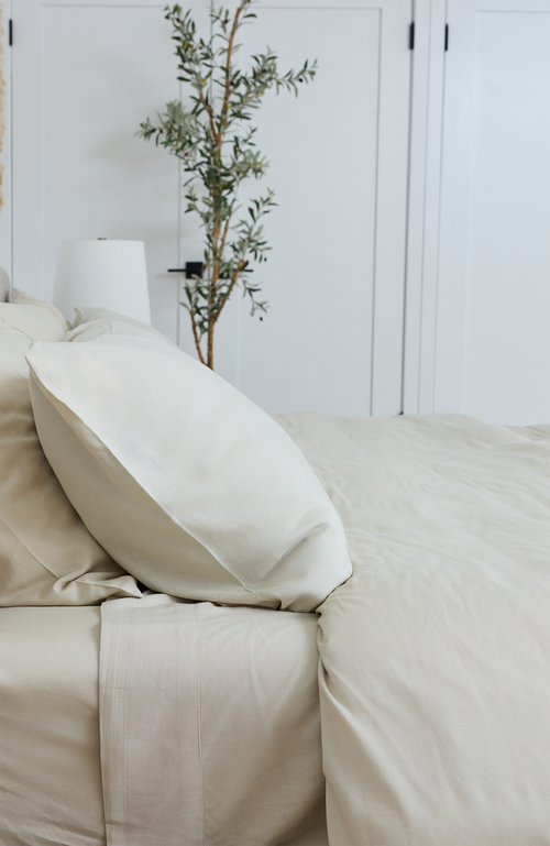 Slumber Cloud Performance Linen Blend Duvet Cover In Brown