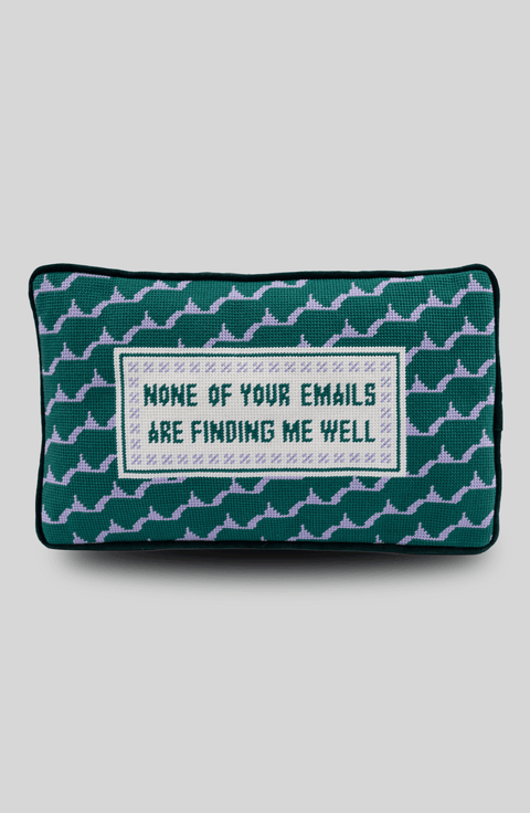 Emails Finding Me Needlepoint Pillow