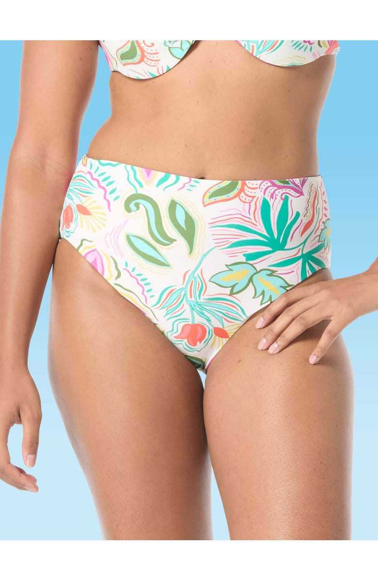 COCO REEF Solstice Bloom High Waist Reversible Bikini Bottom, Main, color, Ivory