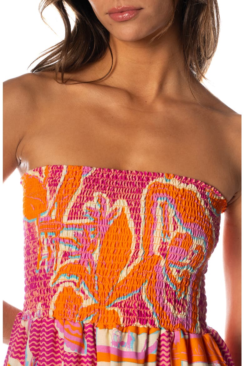 Betty Flamingo Glow Strapless Cover-Up Romper, Alternate, color, OPEN PURPLE