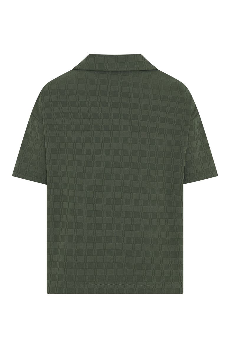 Kids' Textured Camp Shirt, Alternate, color, OLIVE
