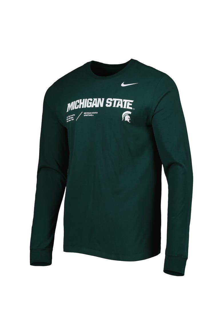 Men's Nike Green Michigan State Spartans Team Practice Performance Long Sleeve T-Shirt, Alternate, color, Green