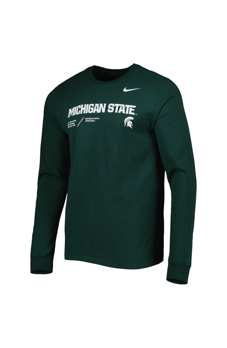 Nike Men's Nike Green Michigan State Spartans Team Practice Performance Long Sleeve T-Shirt, Alternate, color,
