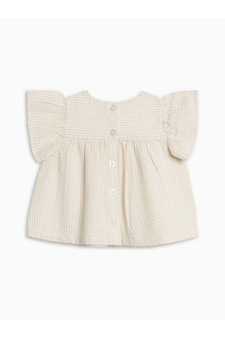 Organic Viv Seesucker Ruffle Top, Alternate, color, Dune Stripe