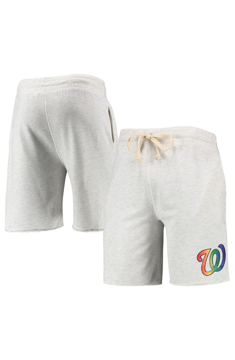 CONCEPTS SPORT Men's Concepts Sport Oatmeal Washington Nationals Mainstream Logo Terry Tri-Blend Shorts, Main, color, Oatmeal