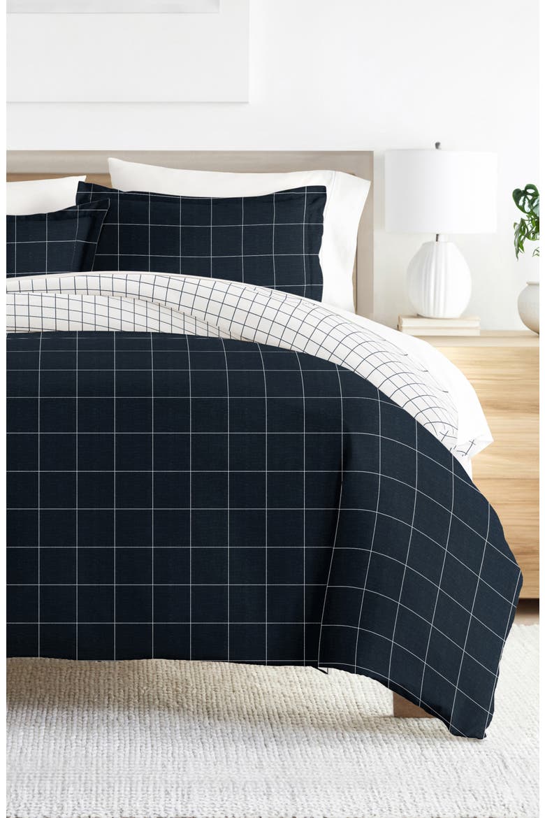 Pattern Duvet Cover & Sham Set, Alternate, color, NAVY