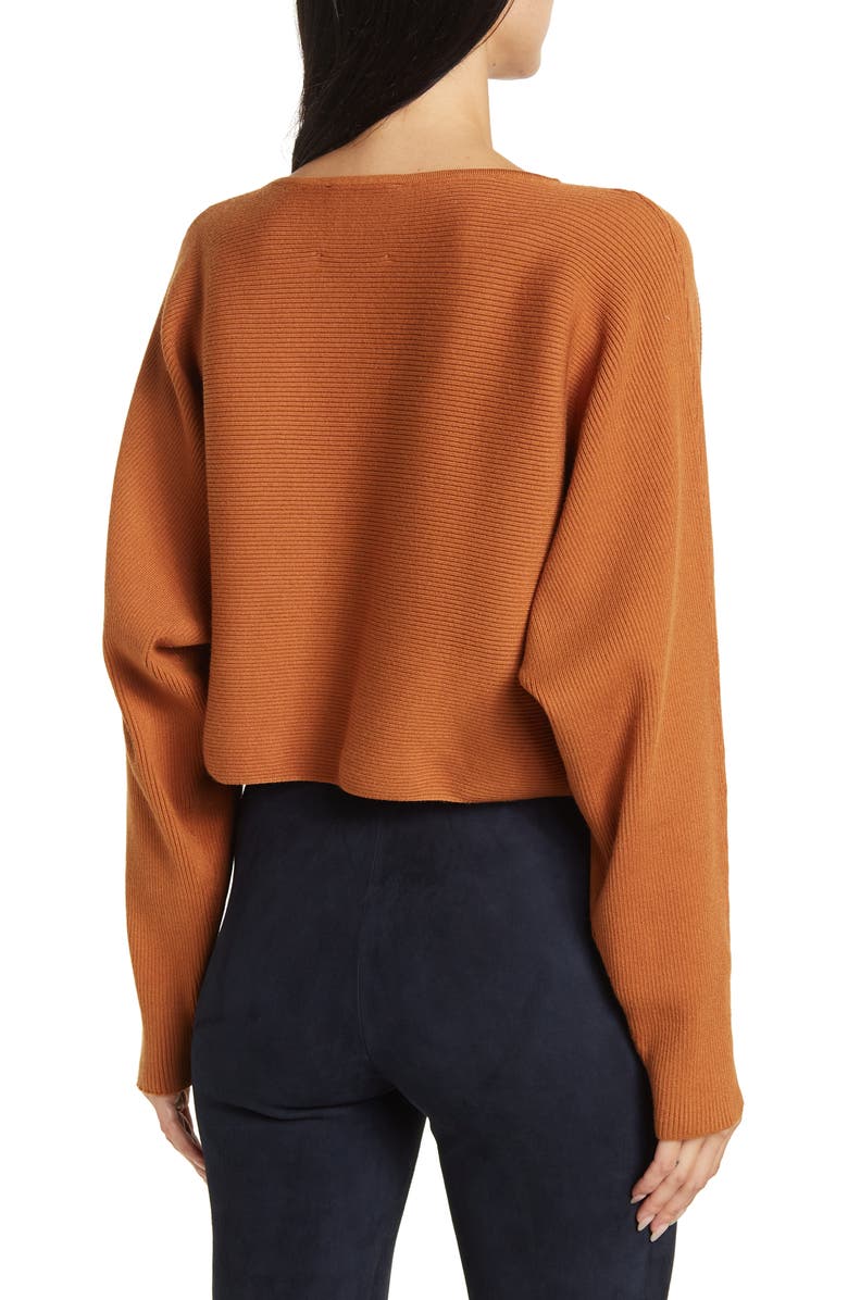 Alexia Admor Ribbed Knit Dolman Sleeve Top, Alternate, color, Camel