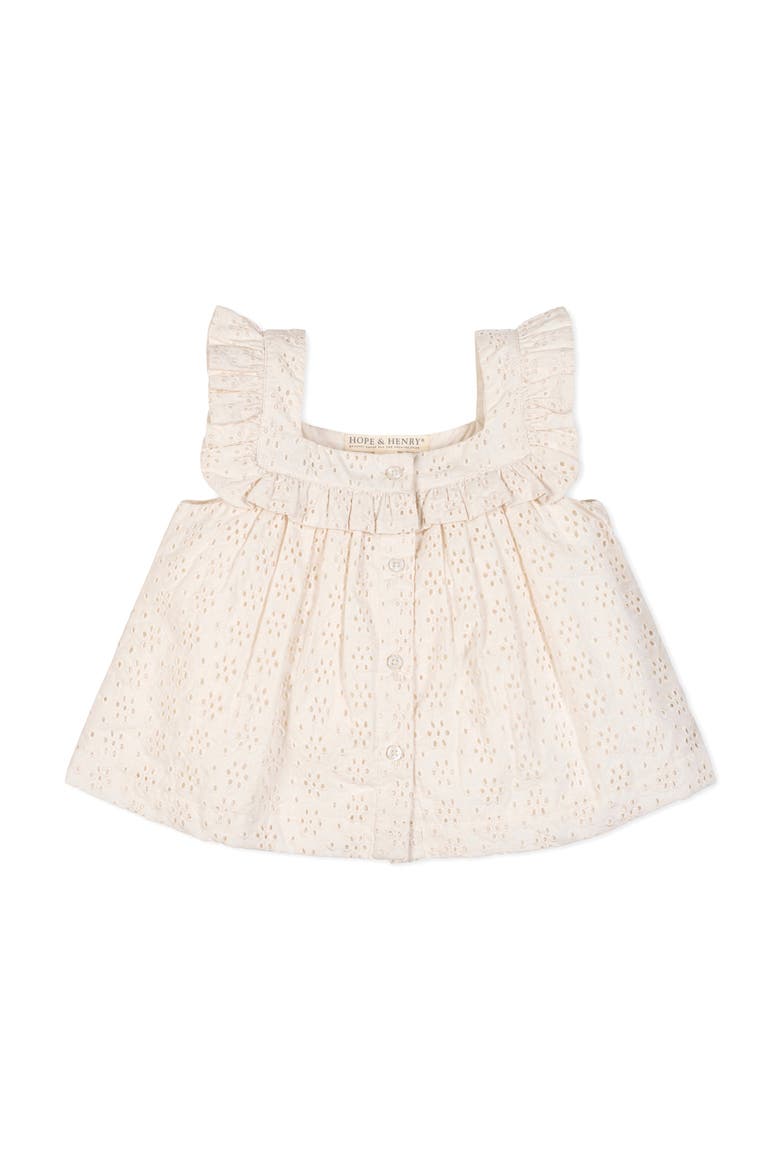 Kids' Organic Eyelet Tank and Short Set, Alternate, color, Natural Eyelet