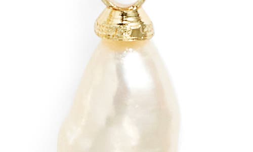 Child Of Wild Esther Freshwater Pearl Cross Earrings In Gold