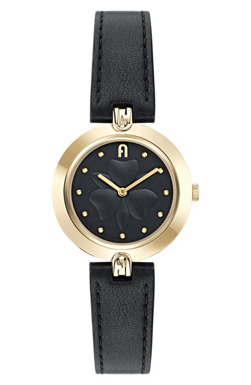 Furla Heritage Leather Strap Watch, 34mm In Gold
