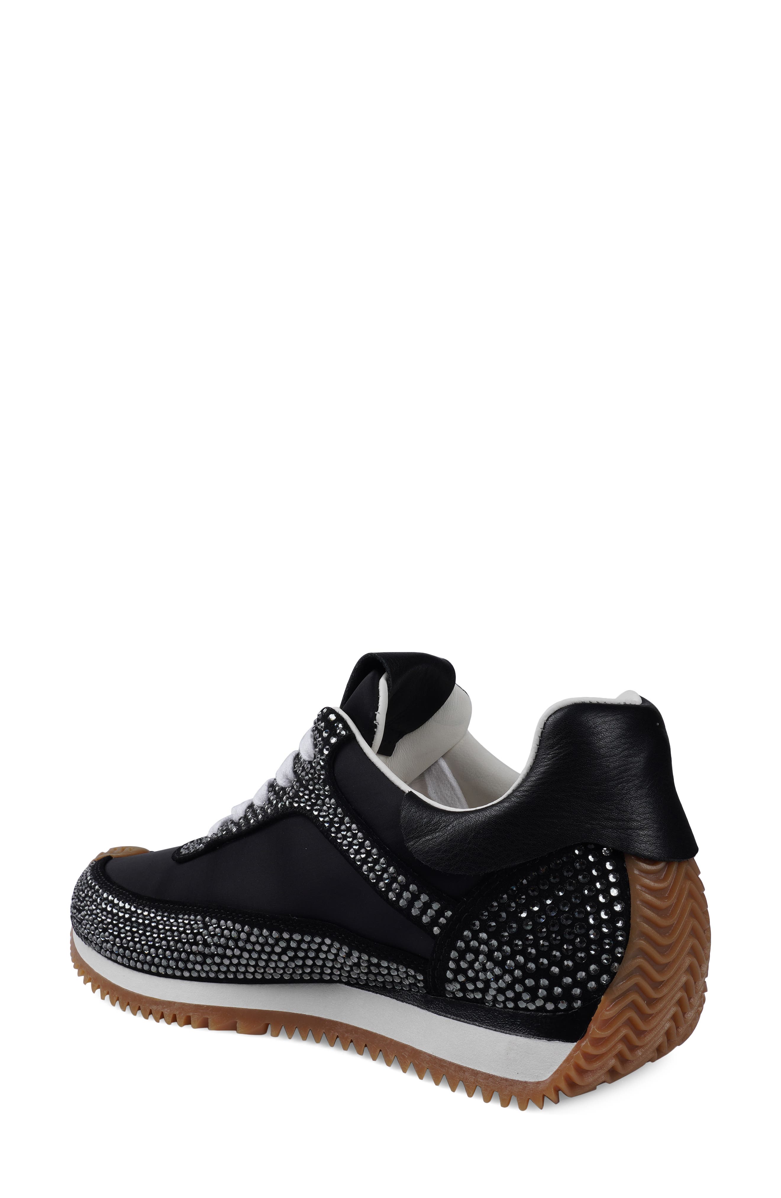 ZIGI Freya Rhinestone Sneaker, Alternate, color, Black Suede