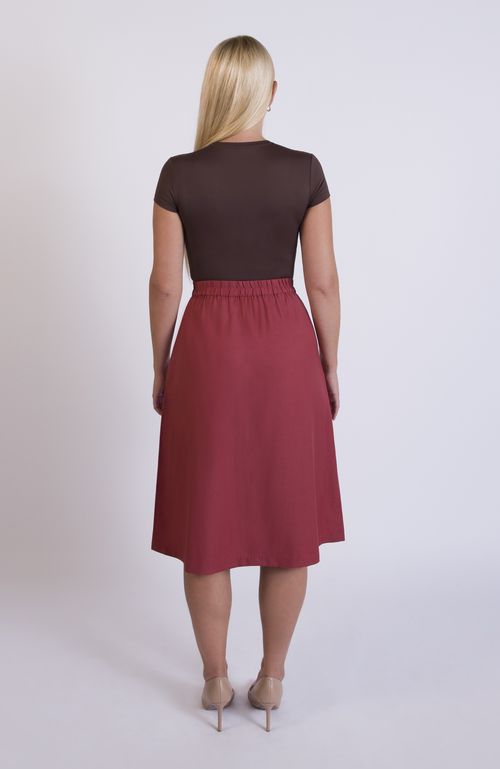 Aam The Label The Wool Midi Skirt In Brown