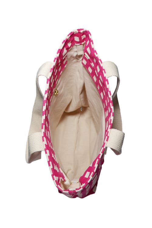Dance Happy Grid Carry All Tote Bag In Rose